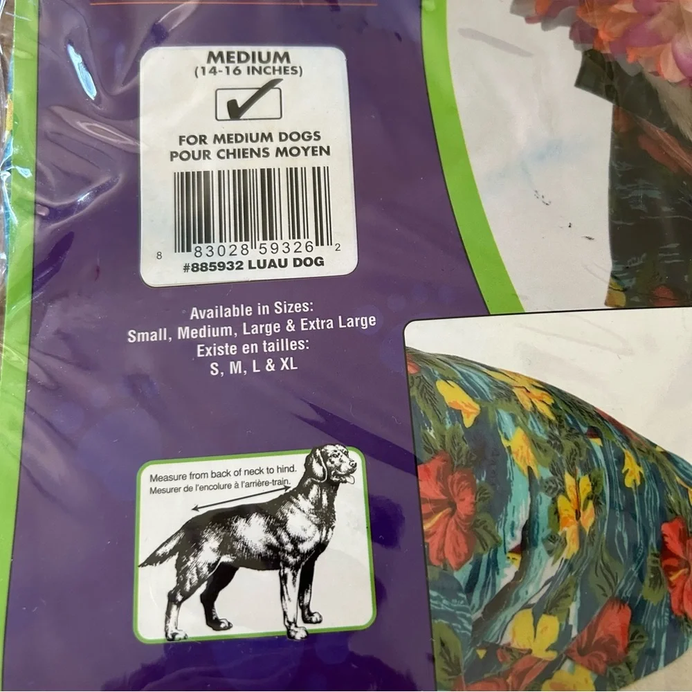 NEW IN BAG - Rubie's Costume Co Hawaiian Luau Pet Costume - Size: Medium